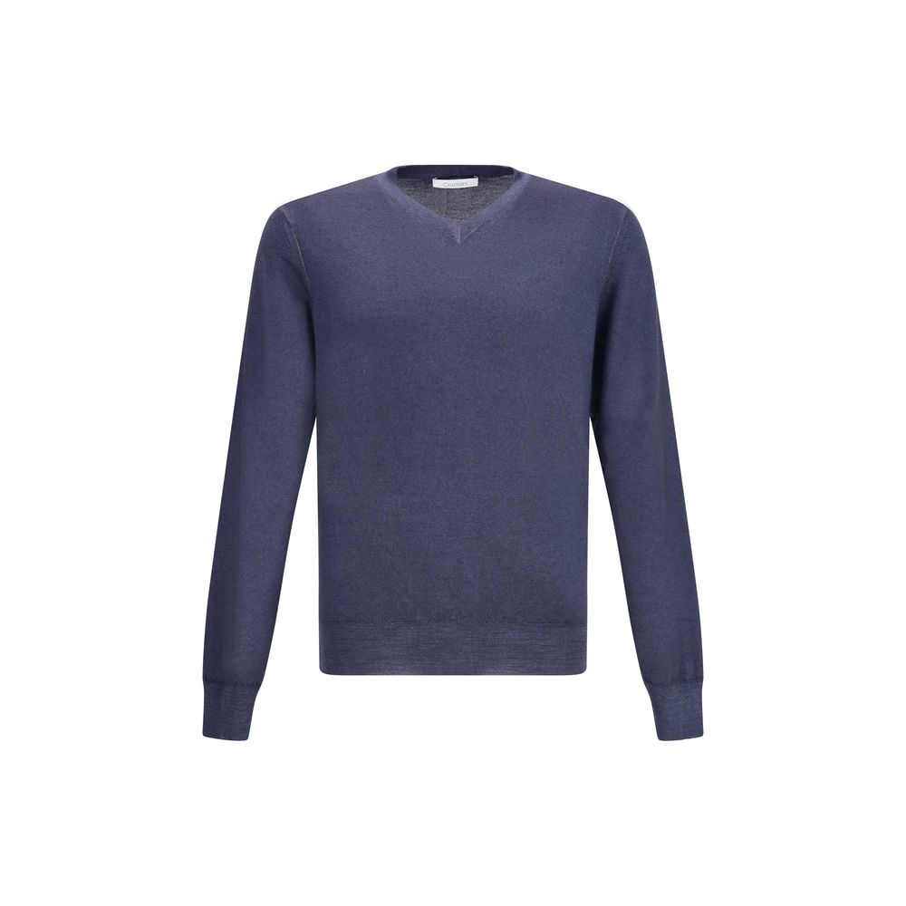 Cruciani Green V-neck Sweater Cruciani