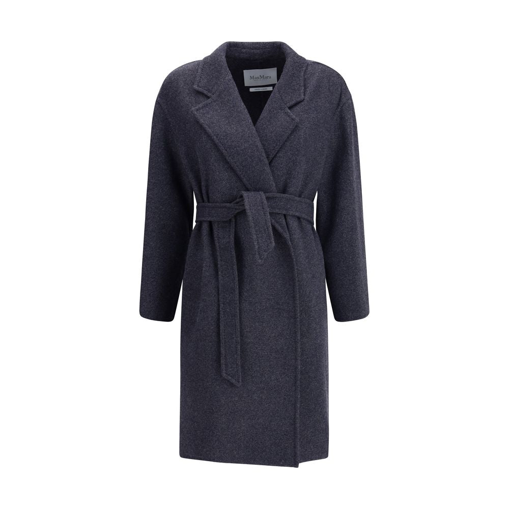 Max Mara Denim-effect Wool Carnia Coat Max Mara