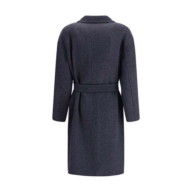 Max Mara Denim-effect Wool Carnia Coat Max Mara