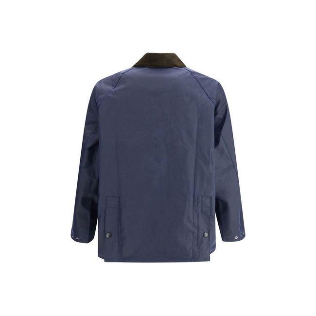 Barbour Waxed Jacket with a corded velvet collar Barbour