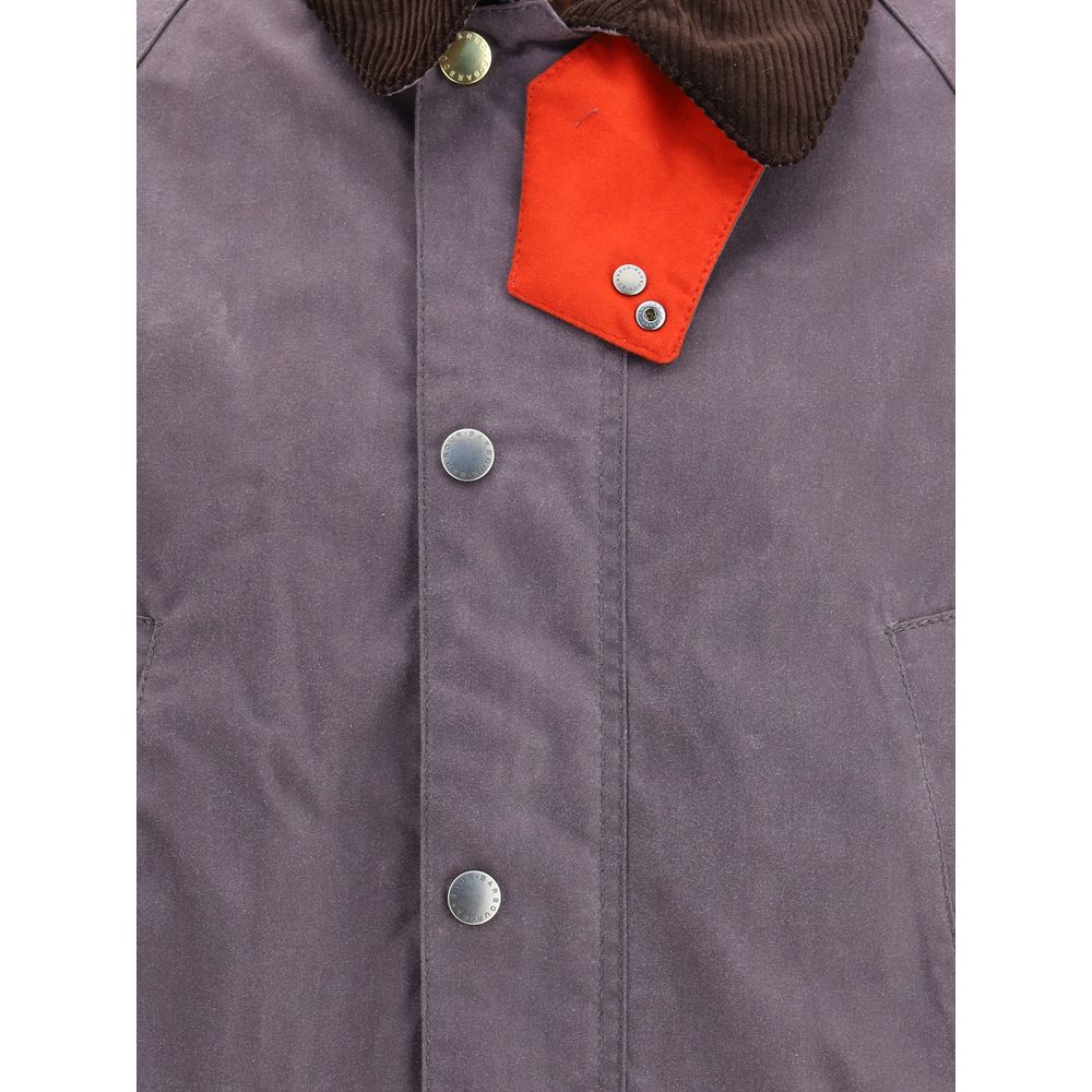 Barbour Waxed Jacket with a corded velvet collar Barbour