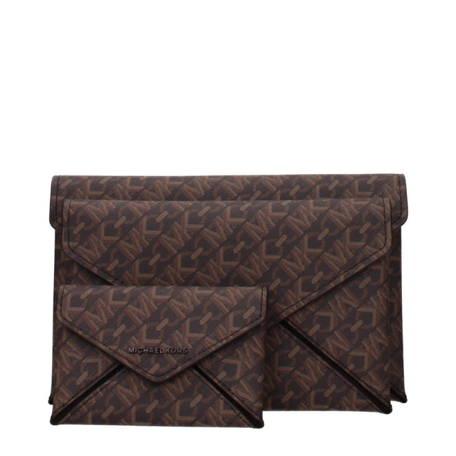 Michael Kors Brown Fabric Clutch Bags Michael Kors