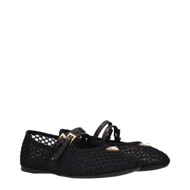 Prada Black Fabric Ballet Flats Prada