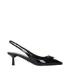 Prada Black Leather Mid Heel Pumps Prada