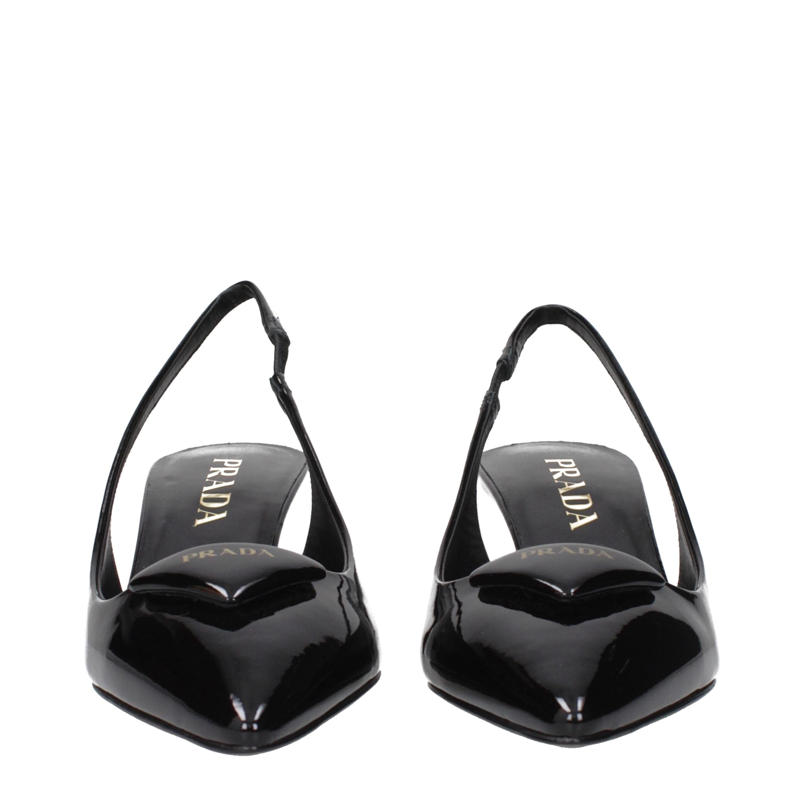 Prada Black Leather Mid Heel Pumps Prada