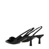 Prada Black Leather Mid Heel Pumps Prada