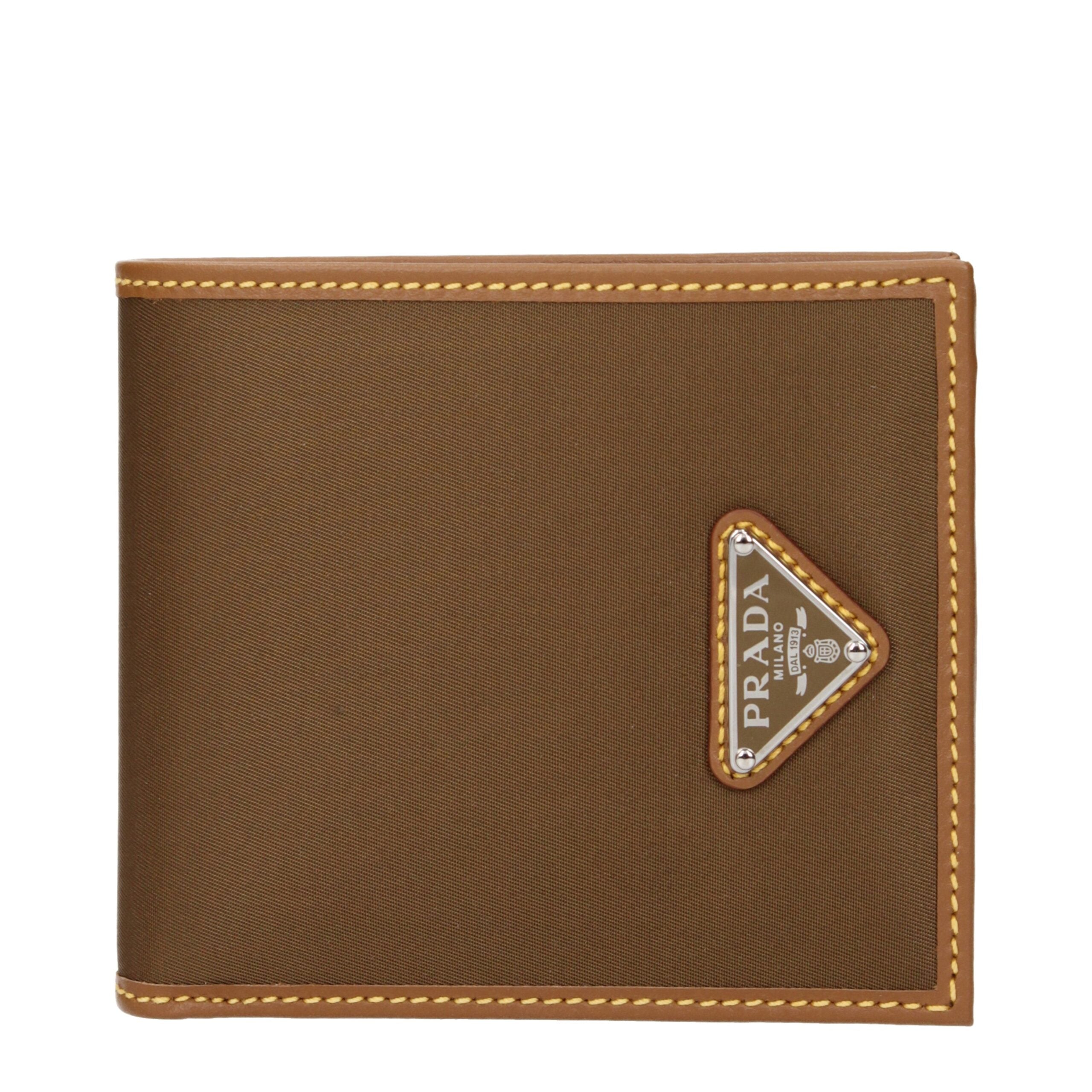Prada Brown Fabric Wallets Prada