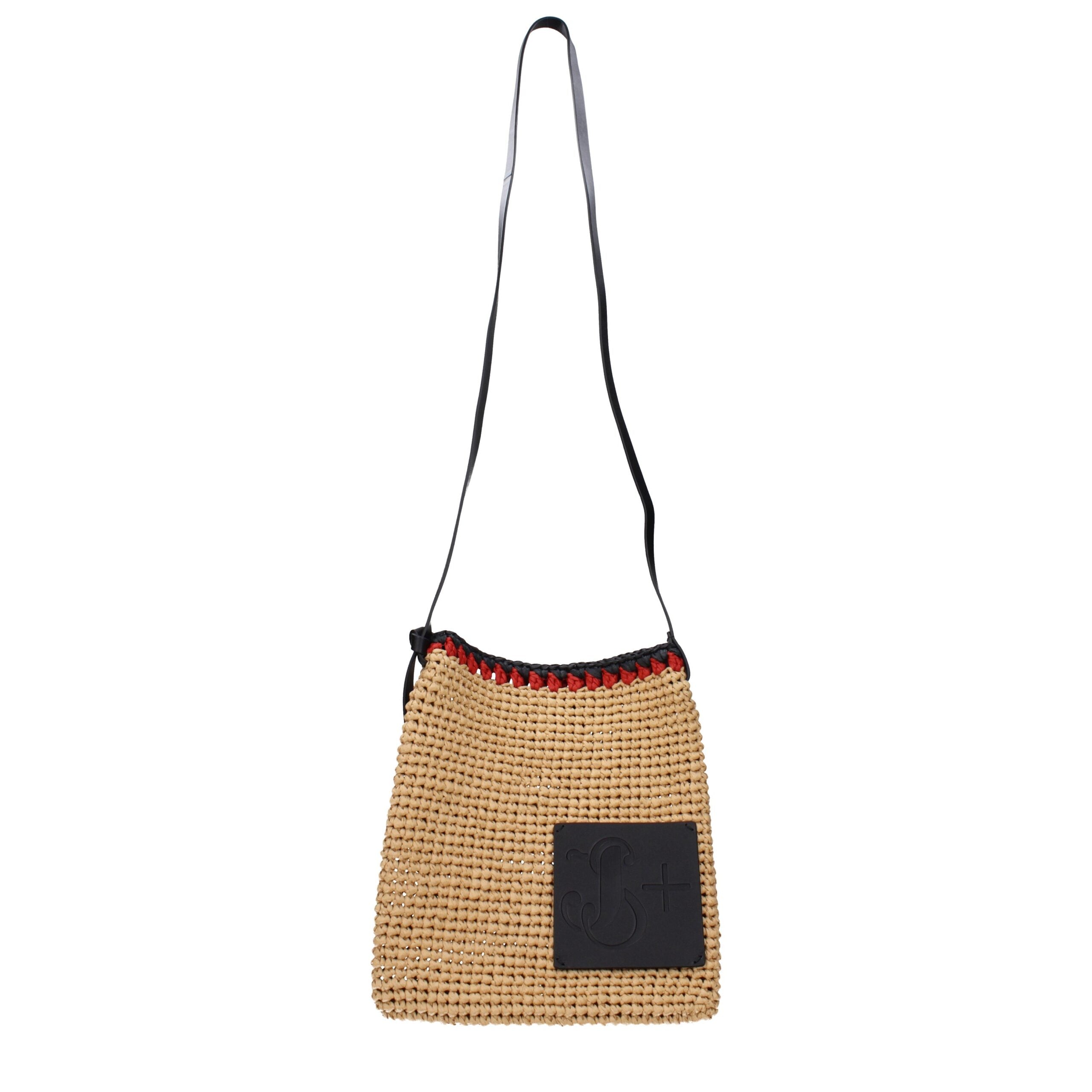 Jil Sander Beige Raffia Crossbody Bags Jil Sander