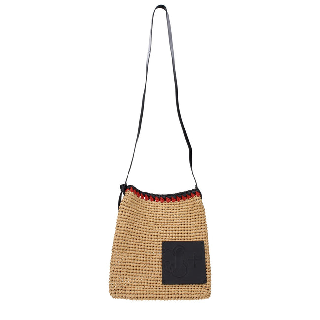 Jil Sander Beige Raffia Crossbody Bags Jil Sander