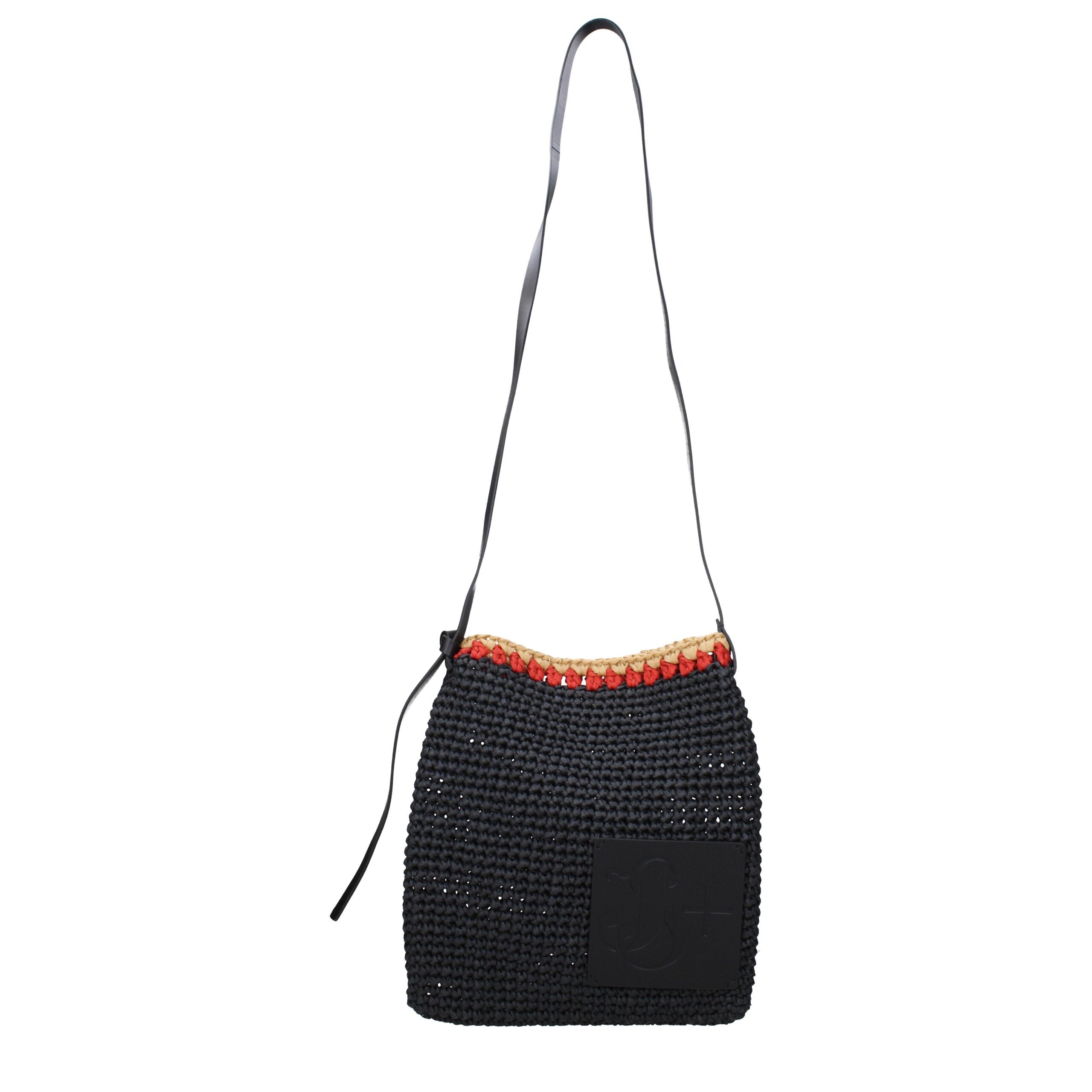 Jil Sander Black Raffia Crossbody Bags Jil Sander