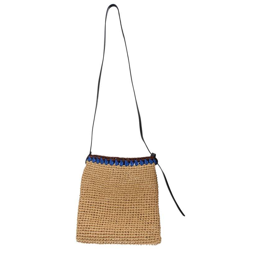 Jil Sander Beige Raffia Crossbody Bag Jil Sander