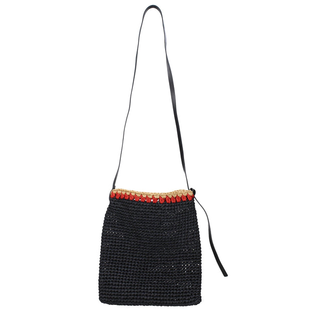 Jil Sander Black Raffia Crossbody Bags Jil Sander