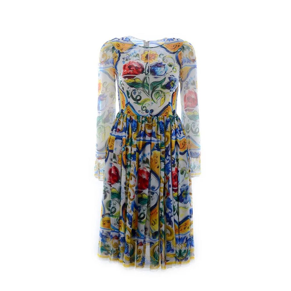 Dolce & Gabbana Silk Maiolica Dress Dolce & Gabbana