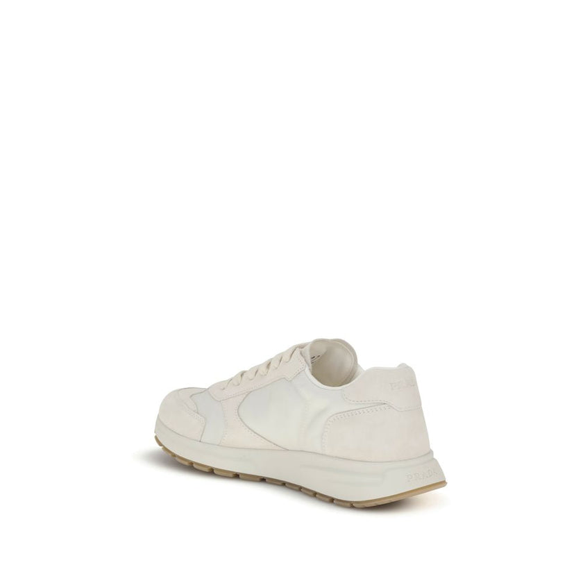Prada Cream Recycled Polyamide Athletic Sneakers Prada