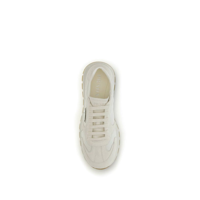 Prada Cream Recycled Polyamide Athletic Sneakers Prada