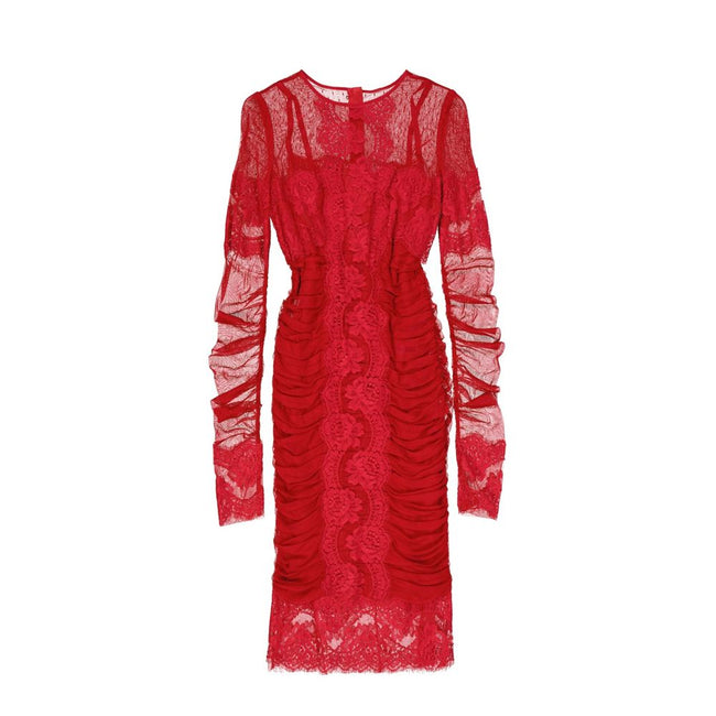 Dolce & Gabbana Lace Rouches Dress Dolce & Gabbana