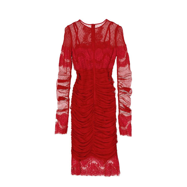 Dolce & Gabbana Lace Rouches Dress Dolce & Gabbana