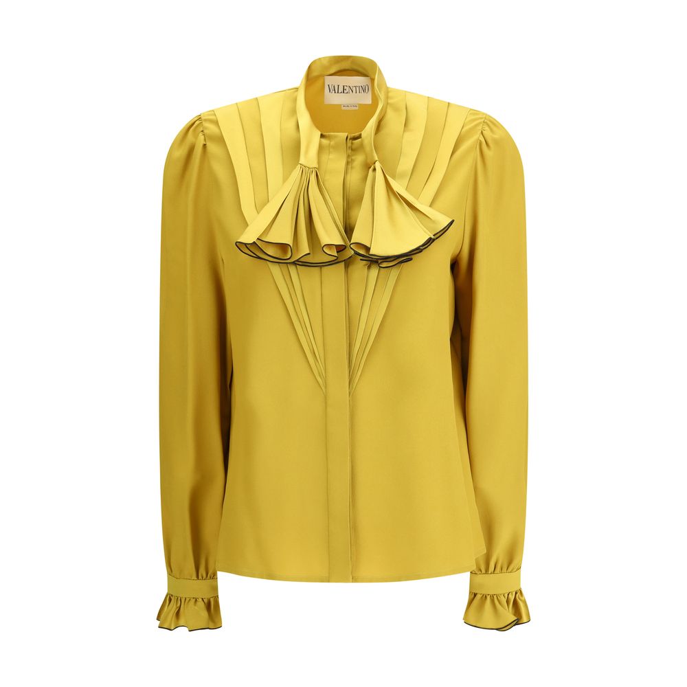 Valentino Yellow Silk Blouse Valentino