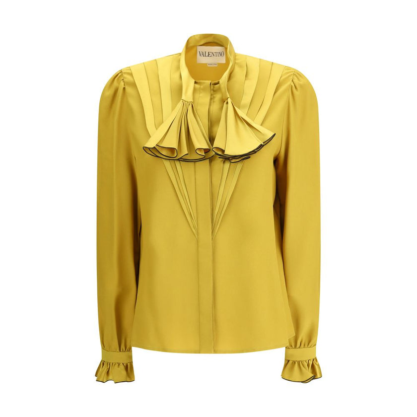 Valentino Yellow Silk Blouse Valentino