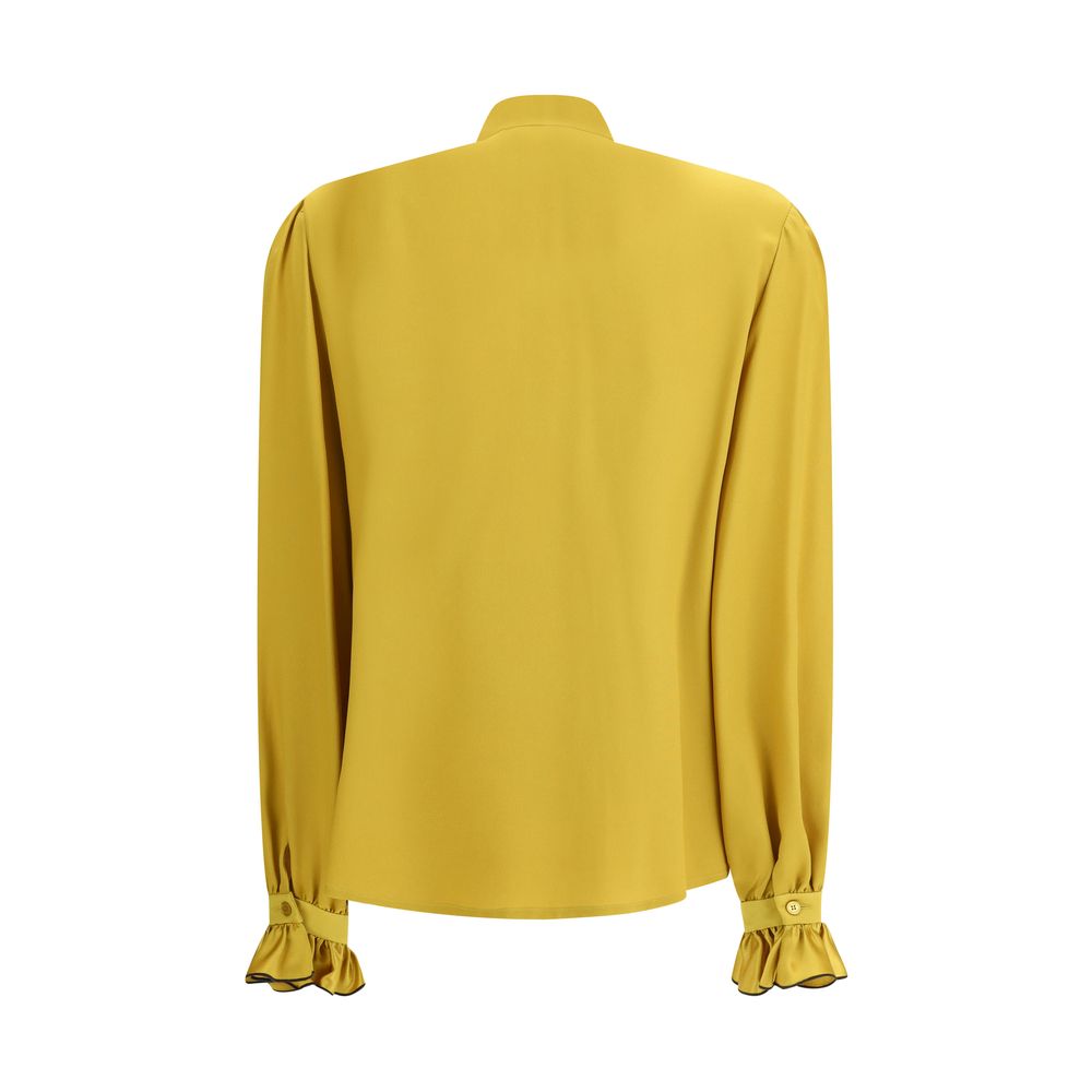 Valentino Yellow Silk Blouse Valentino