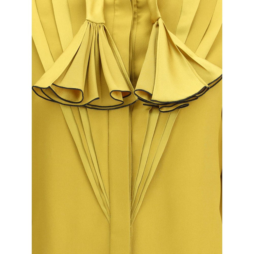 Valentino Yellow Silk Blouse Valentino