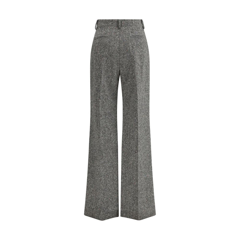 Valentino Gray Fleece Wool Pants Valentino
