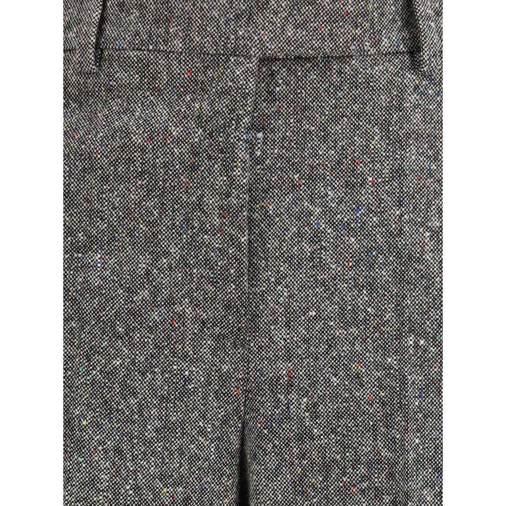 Valentino Bottonato Natté Wool Trousers Valentino