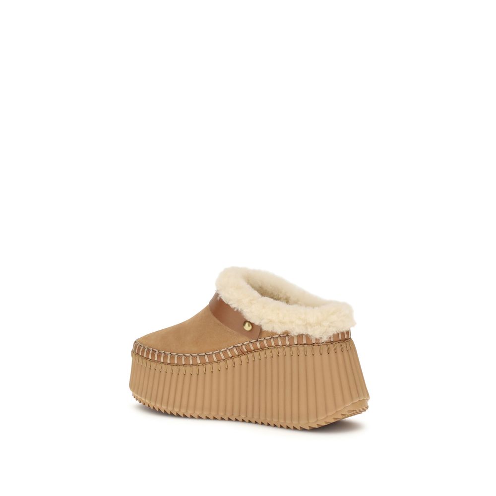 Chloé Nama Wedge Mules Chloé