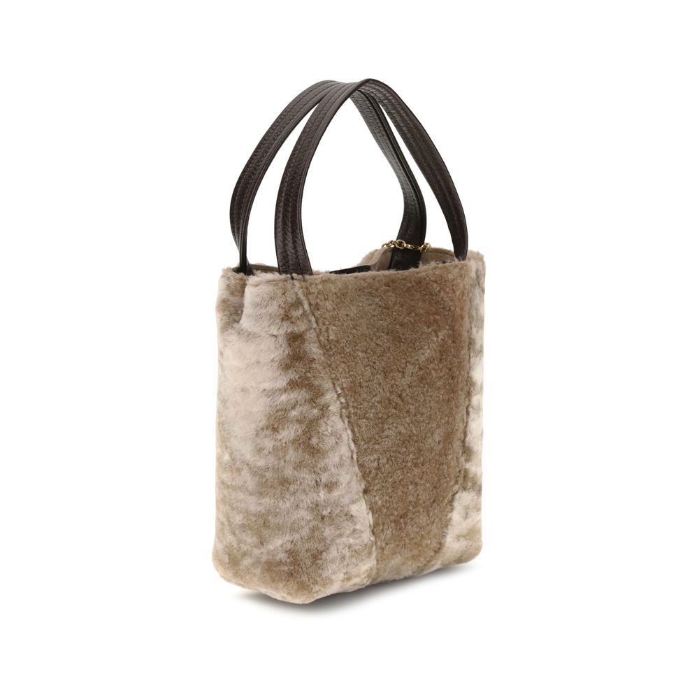 Chloé Shearling small Spin Tote Bag Chloé