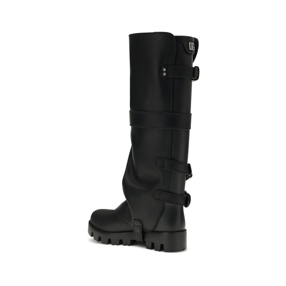 Dolce & Gabbana Rubber and leather high Boots Dolce & Gabbana