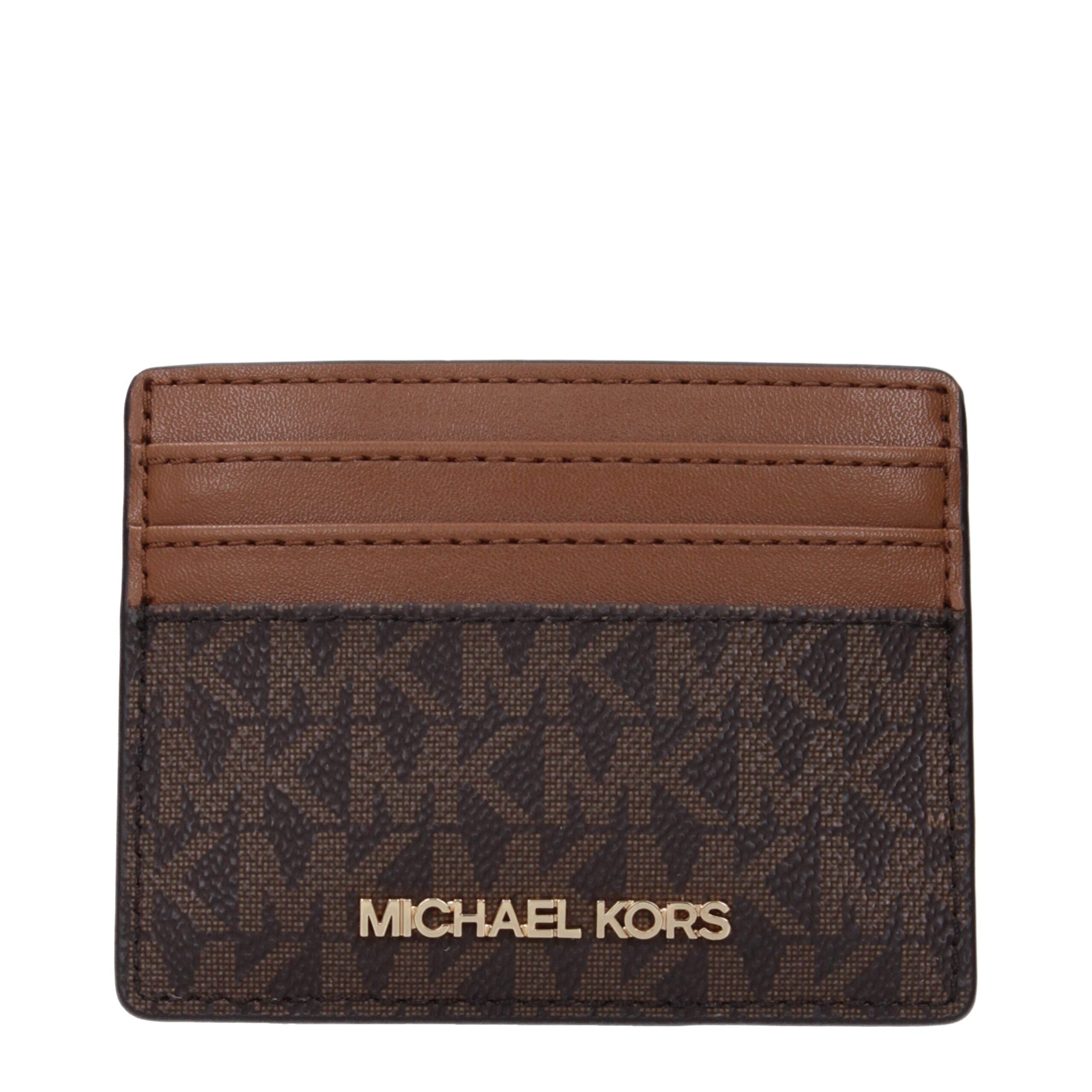 Michael Kors Brown Fabric Cardholders Michael Kors