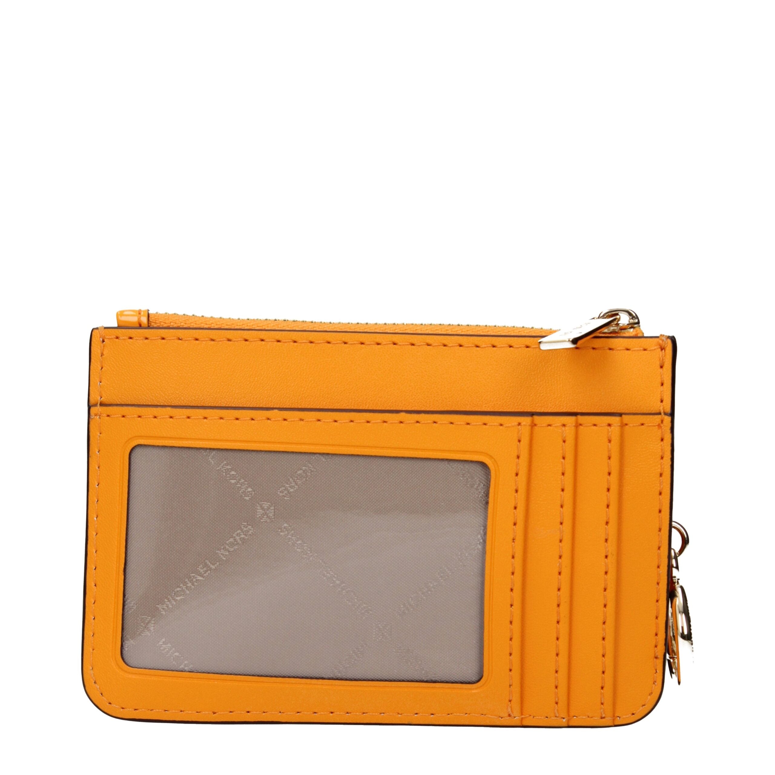 Michael Kors Orange Leather Wallets Michael Kors