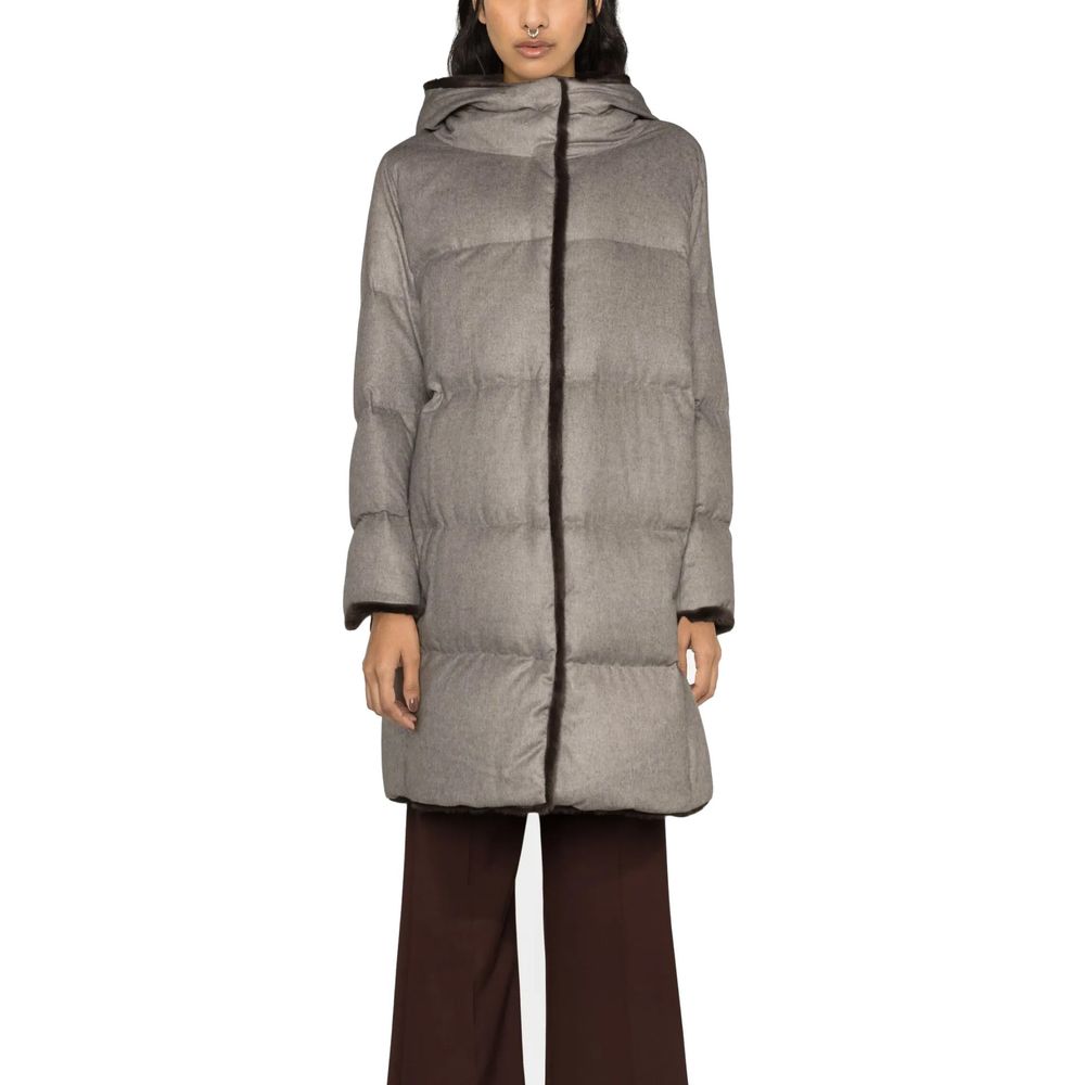 Herno Faux Fur Trim Padded Coat Herno