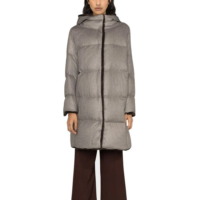 Herno Faux Fur Trim Padded Coat Herno