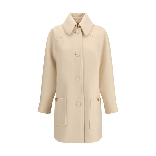 Valentino Cream Fleece Wool Coat Valentino