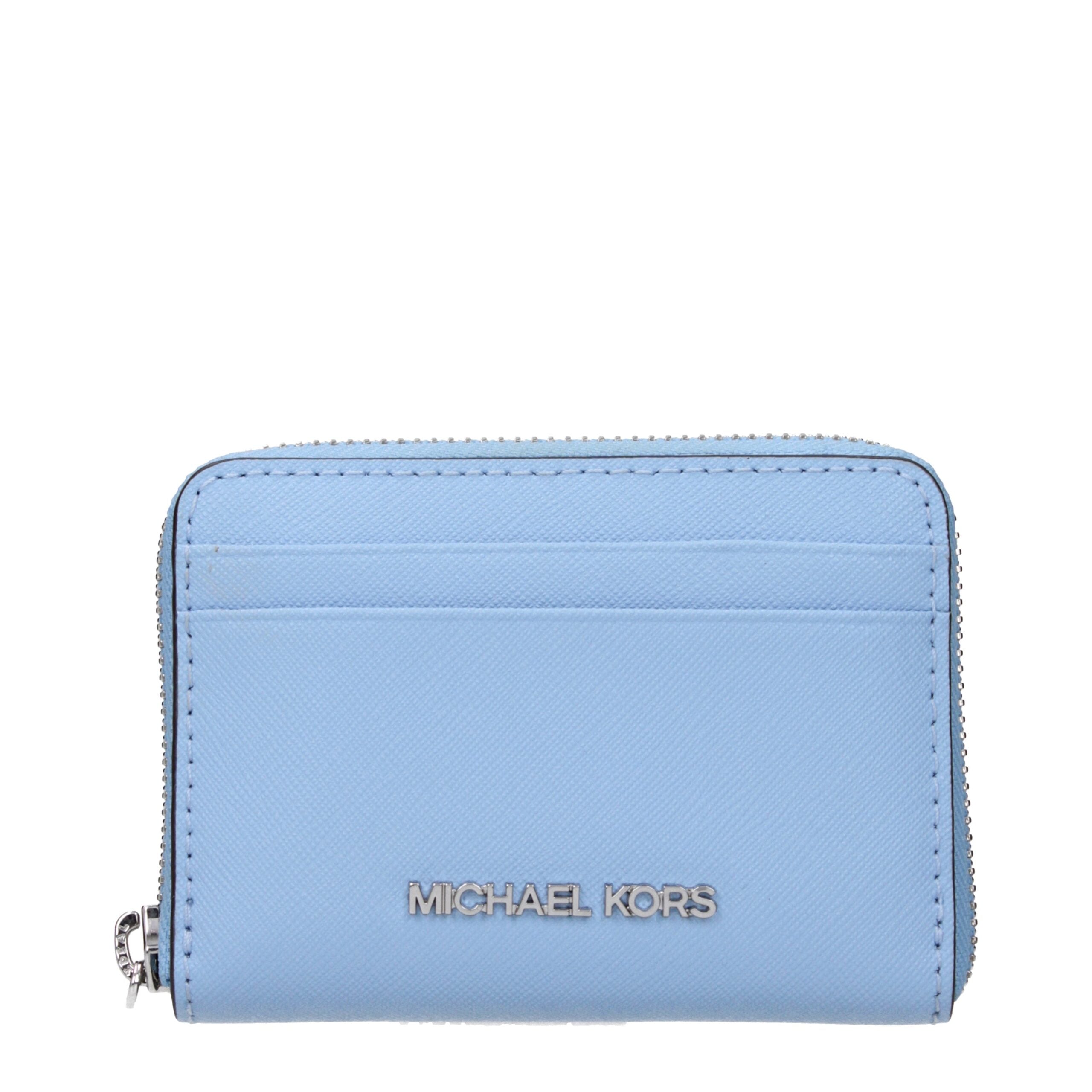 Michael Kors Light Blue Leather Cardholders Michael Kors
