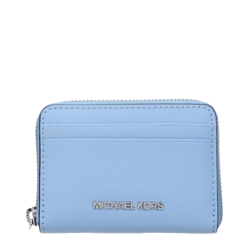 Michael Kors Light Blue Leather Cardholder Michael Kors