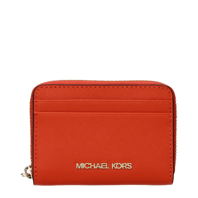 Michael Kors Orange Leather Cardholders Michael Kors