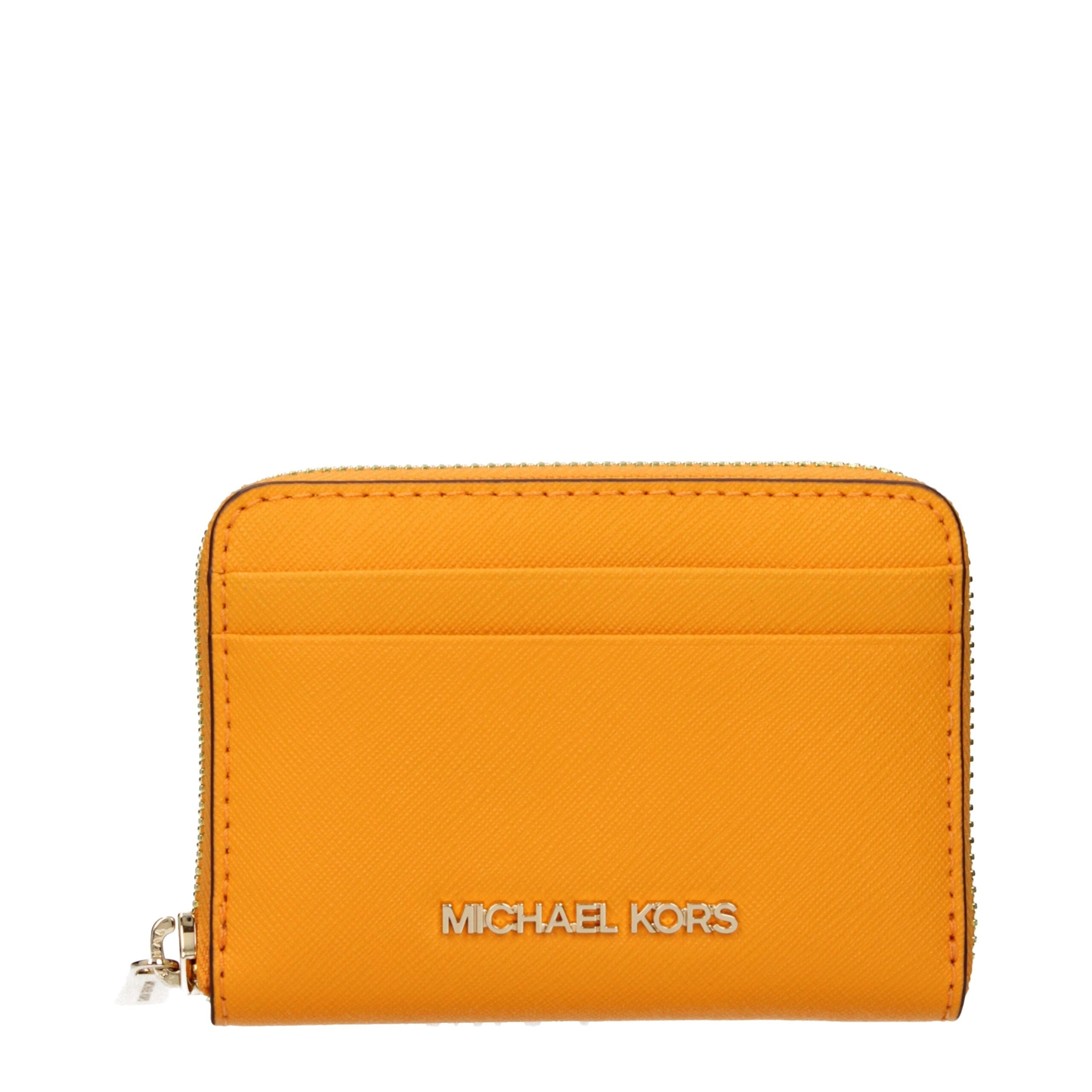 Michael Kors Orange Leather Cardholders Michael Kors