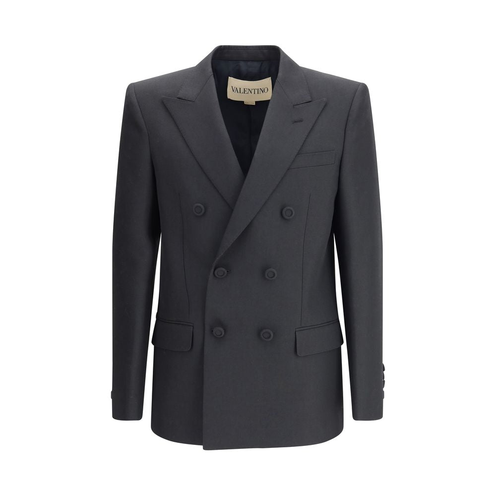 Valentino Black Polyester Coat Valentino