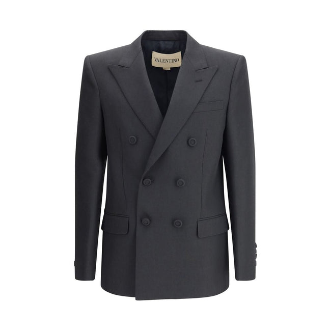 Valentino Black Polyester Coat Valentino