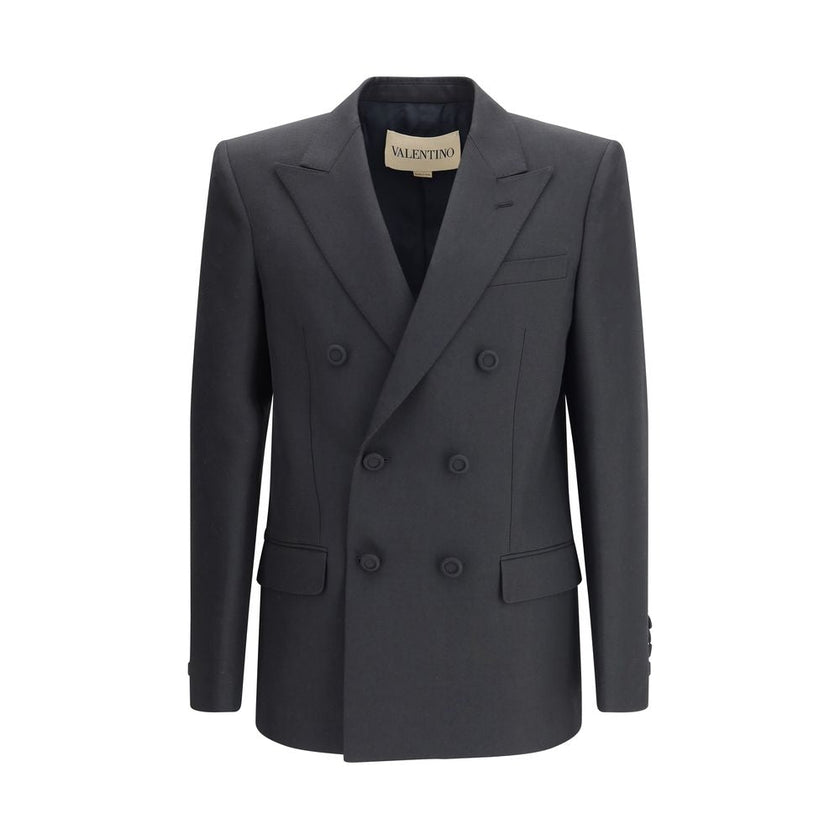 Valentino Black Polyester Coat Valentino