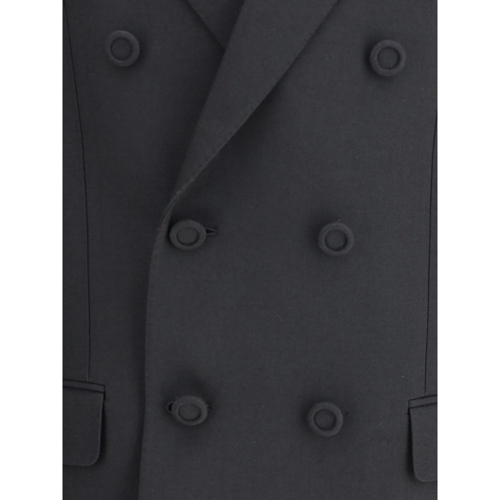 Valentino Black Polyester Coat Valentino