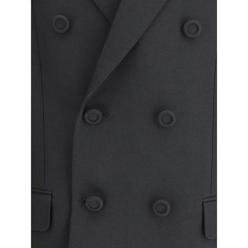 Valentino Black Polyester Coat Valentino
