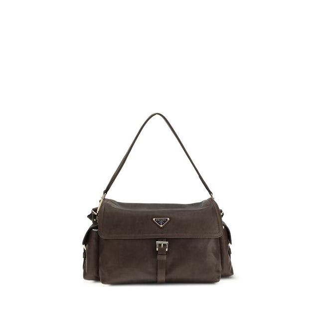 Prada Brown Recycled Polyamide Shoulder Bag Prada