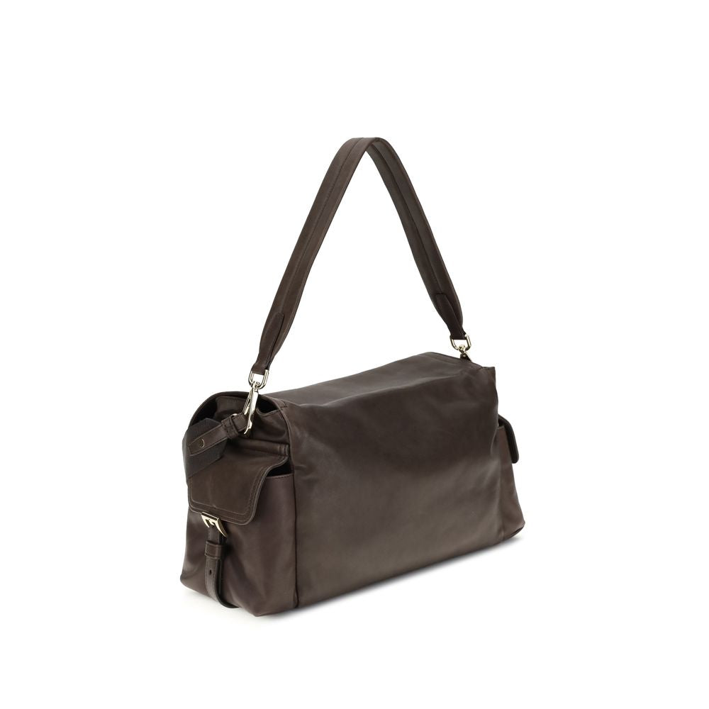 Prada Brown Recycled Polyamide Shoulder Bag Prada