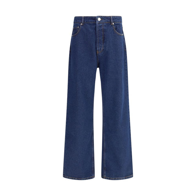Ami Paris Blue Cotton Straight-Leg Jeans Ami Paris
