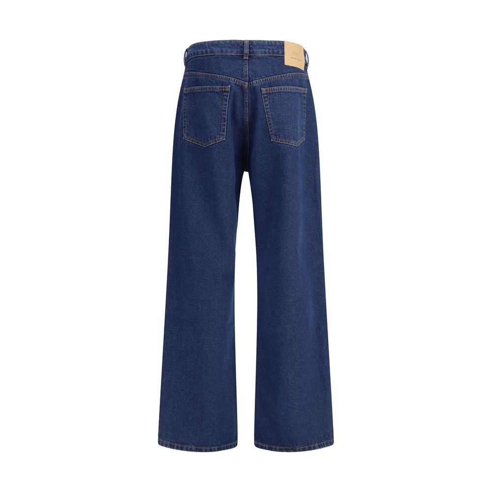 Ami Paris Blue Cotton Straight-Leg Jeans Ami Paris
