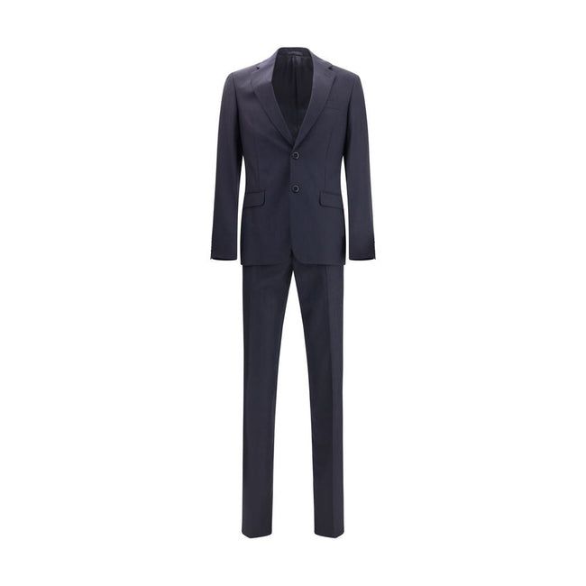 Prada Blue Fleece Wool Two-Piece Suit Prada