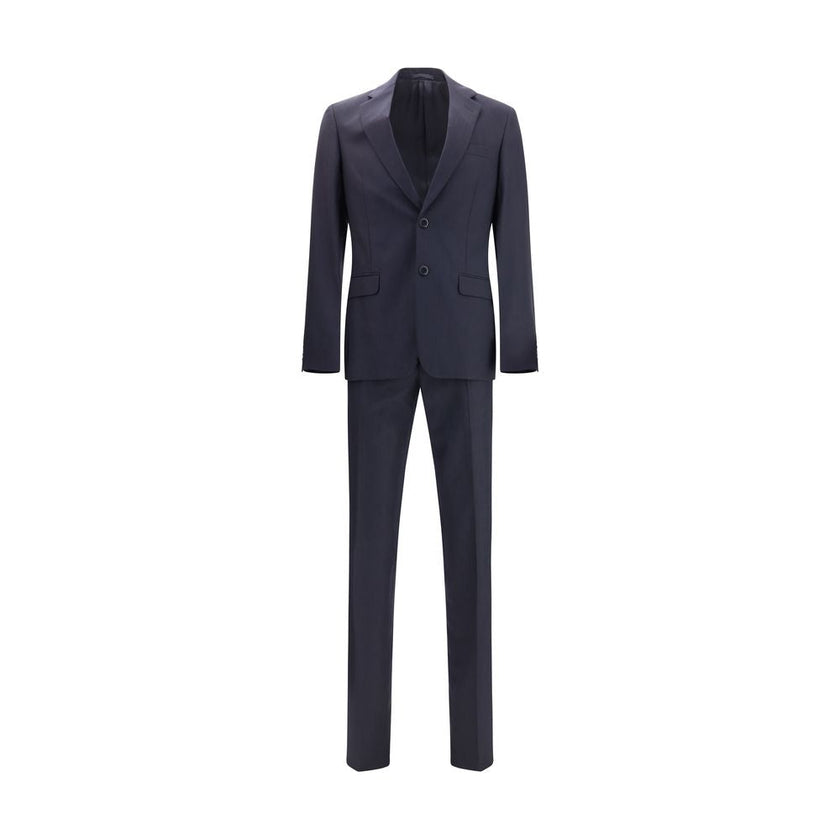 Prada Blue Fleece Wool Two-Piece Suit Prada